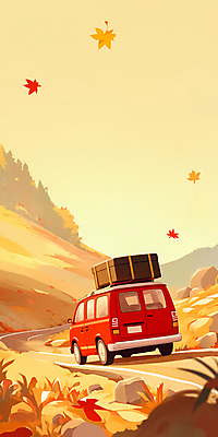 JPG 여행 단풍 낙엽 일러스트 자연 단풍나무 휴가 초원 사람없음 소풍 가을풍경 주황색 일몰 캠핑카 차박 국내일러스트 AI일러스트 AI콘텐츠 나무 컬러 잎 자동차 풍경 야외활동 노을 캠핑 생태계 파일형식 가을_계절