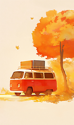 JPG 여행 단풍 낙엽 일러스트 자연 단풍나무 휴가 초원 사람없음 소풍 가을풍경 주황색 일몰 캠핑카 차박 국내일러스트 AI일러스트 AI콘텐츠 나무 컬러 잎 자동차 풍경 야외활동 노을 캠핑 생태계 파일형식 가을_계절