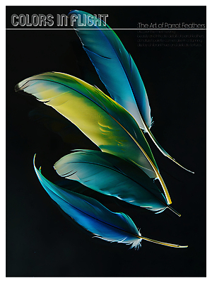 PSD 편집이미지 디자인 포스터 사람없음 파란색 노란색 검은색 화려 혼합 깃털 질감 이미지편집 컬러 컨셉 파일형식