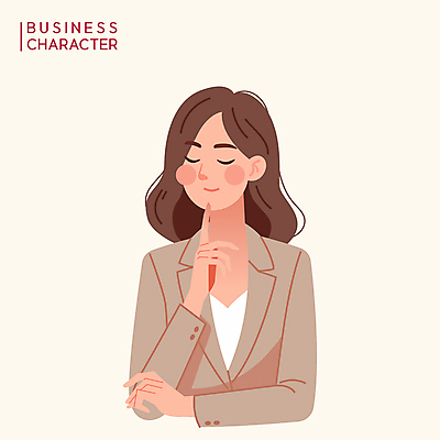 여자 생각 일러스트 한명 정장 상반신 성인 눈감음 턱괴기 직장인 비즈니스우먼 고민 성인여자한명만 국내일러스트 AI파일 직업 1 옷 감정 비즈니스 모션 사람 여자한명만 성인여자만 파일형식 벡터