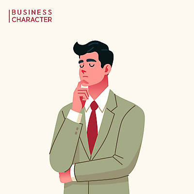 남자 생각 일러스트 한명 정장 상반신 성인 눈감음 턱괴기 직장인 비즈니스맨 고민 성인남자한명만 국내일러스트 AI파일 직업 1 옷 감정 비즈니스 모션 사람 남자한명만 성인남자만 파일형식 벡터