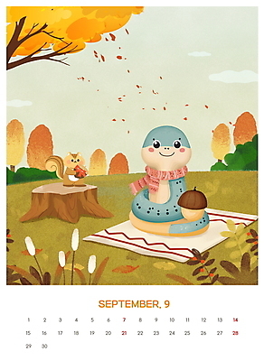 PSD 편집이미지 캐릭터 낙엽 단풍나무 사람없음 목도리 달력 가을 나뭇가지 뱀띠 뱀 9월 돗자리 다람쥐 도토리 은행나무 동산 나무밑둥 2025년 을사년 이미지편집 푸른뱀캐릭터 나무 잡화 계절 단풍 잎 파충류 견과류 십이지신 날짜 설치류 연도 뱀캐릭터 파일형식