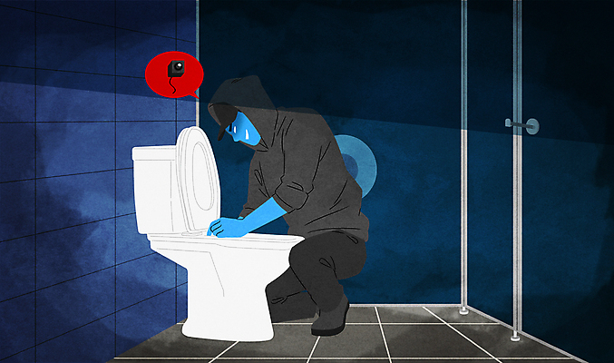 전신 PSD 남자 일러스트 한명 성인 카메라 촬영 어둠 범죄 범죄인 화장실 변기 도촬 몰래카메라 성인남자한명만 불법촬영 국내일러스트 1 사람 전자제품 남자한명만 성인남자만 파일형식