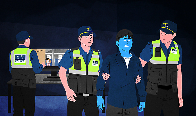 PSD 남자 일러스트 여러명 상반신 성인 카메라 모니터 촬영 어둠 잡기 범죄 경찰 범죄인 도촬 몰래카메라 체포 성인남자만 불법촬영 국내일러스트 직업 다수 모션 사람 전자제품 컴퓨터 남자만 성인만 파일형식