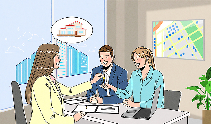 식물 커플 여자 남자 지도 의자 일러스트 열쇠 부동산 안내 주택 상반신 성인 세명 노트북 책상 계약 주기 문서 계약서 공인중개사 성인만 국내일러스트 AI파일 직업 가구 비즈니스 관계 모션 사람 건물 전자제품 재산 파일형식 벡터