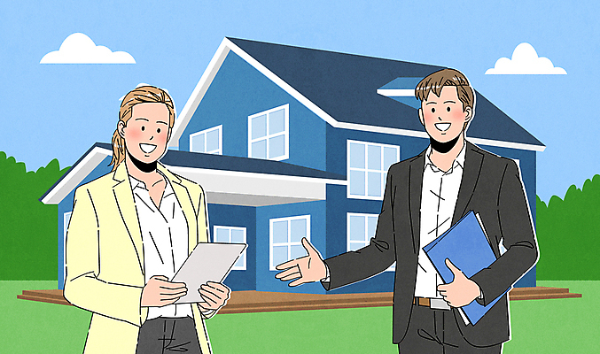 여자 남자 일러스트 부동산 안내 주택 들기 상반신 성인 야외 두명 태블릿 계약 문서 공인중개사 성인만 국내일러스트 AI파일 직업 비즈니스 모션 사람 건물 전자제품 스마트기기 재산 파일형식 벡터