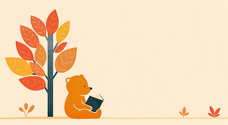 JPG 나무 단풍 낙엽 일러스트 곰 자연 동화 휴식 들기 사람없음 책 독서 고요 가을 읽기 카피스페이스 국내일러스트 AI일러스트 AI콘텐츠 식물 동물 계절 컨셉 잎 포유류 모션 공백 생태계 파일형식