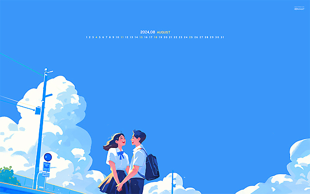 JPG 월페이퍼 바탕화면 8월 날짜 파일형식
