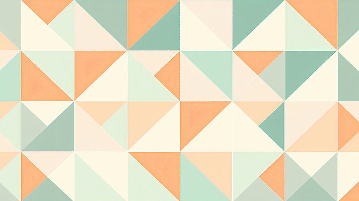 JPG 디자인 백그라운드 패턴 일러스트 사람없음 초록색 주황색 삼각형 대칭 국내일러스트 AI일러스트 AI콘텐츠 도형 컬러 무늬 파일형식