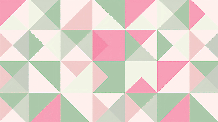 JPG 디자인 분홍색 백그라운드 패턴 일러스트 사람없음 초록색 삼각형 대칭 국내일러스트 AI일러스트 AI콘텐츠 도형 컬러 무늬 파일형식