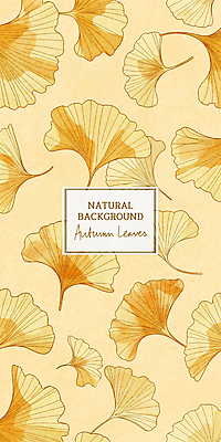 PSD 낙엽 패턴 일러스트 나뭇잎 사람없음 노란색 가을 은행잎 드로잉 국내일러스트 계절 컬러 잎 무늬 미술 파일형식