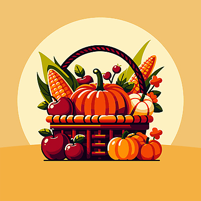 열매 꽃잎 농업 일러스트 호박 옥수수 사람없음 바구니 주황색 가을 사과 엘리먼트 국내일러스트 AI파일 식물 계절 꽃 산업 컬러 채소 과일 곡류 파일형식 벡터