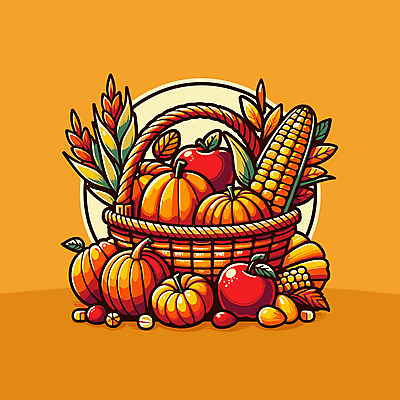 단풍 농업 일러스트 호박 옥수수 사람없음 바구니 주황색 가을 사과 엘리먼트 국내일러스트 AI파일 계절 산업 컬러 잎 채소 과일 곡류 파일형식 벡터