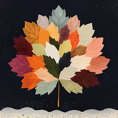 JPG 단풍 낙엽 일러스트 자연 사람없음 컬러풀 가을 질감 국내일러스트 AI일러스트 AI콘텐츠 계절 컬러 잎 생태계 파일형식