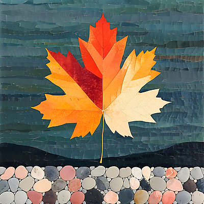 JPG 단풍 낙엽 일러스트 자연 사람없음 컬러풀 가을 돌_바위 질감 국내일러스트 AI일러스트 AI콘텐츠 계절 컬러 잎 생태계 파일형식