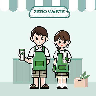 전신 식물 여자 남자 인물캐릭터 장갑 일러스트 들기 성인 두명 초록색 상자 자연보호 앞치마 재활용 에코 친환경 차양 텀블러 성인만 제로웨이스트 다회용품 탄소제로 일러캐릭터 AI파일 캐릭터 잡화 컬러 모션 자연 사람 컵 환경 그린캠페인 보호 사회이슈 재활용품 파일형식 벡터