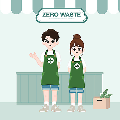 전신 식물 여자 남자 인물캐릭터 일러스트 들기 성인 두명 초록색 자연보호 앞치마 재활용 에코 친환경 차양 성인만 제로웨이스트 다회용품 탄소제로 일러캐릭터 AI파일 캐릭터 컬러 모션 자연 사람 환경 그린캠페인 보호 사회이슈 재활용품 파일형식 벡터
