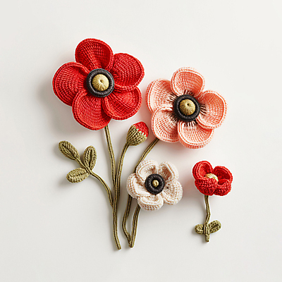 JPG 편집이미지 꽃다발 사람없음 장식 빨간색 뜨개질 털실 디지털합성 양귀비 수공예 핸드메이드 편집소스 편집실사 AI포토 AI콘텐츠 꽃 컬러 취미 실 공예 CG 파일형식