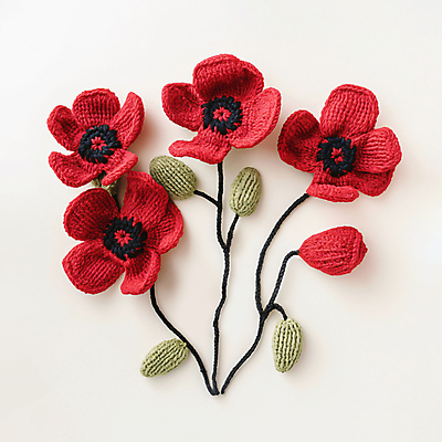 JPG 편집이미지 꽃다발 사람없음 장식 빨간색 뜨개질 털실 디지털합성 양귀비 수공예 핸드메이드 편집소스 편집실사 AI포토 AI콘텐츠 꽃 컬러 취미 실 공예 CG 파일형식