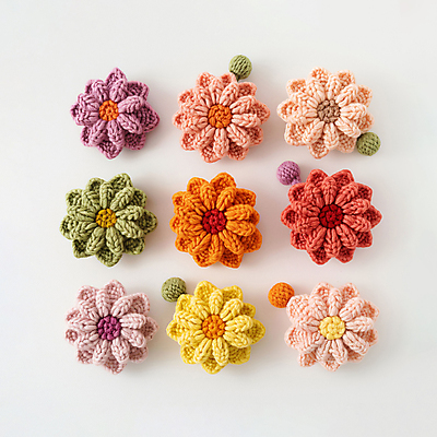 JPG 편집이미지 꽃 국화 사람없음 장식 컬러풀 뜨개질 털실 디지털합성 수공예 핸드메이드 편집소스 편집실사 AI포토 AI콘텐츠 식물 컬러 취미 실 공예 CG 파일형식