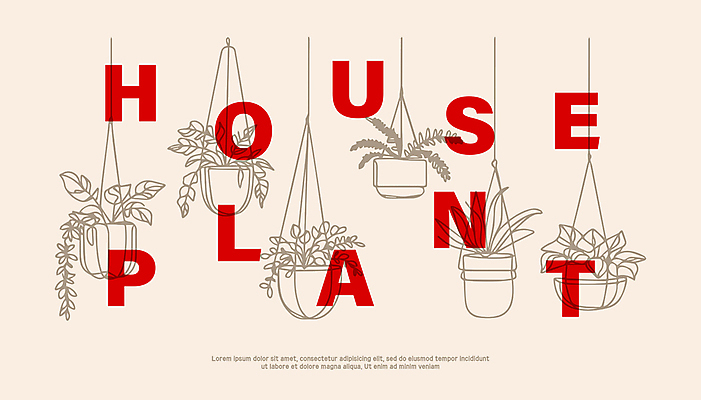 식물 화분 일러스트 텍스트 사람없음 라인아트 심플 단순화된 행잉플랜트 국내일러스트 AI파일 선 파일형식 벡터