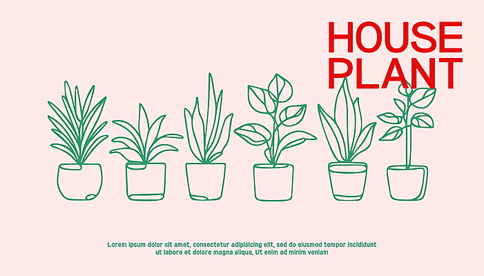 식물 화분 일러스트 텍스트 사람없음 라인아트 심플 단순화된 국내일러스트 AI파일 선 파일형식 벡터