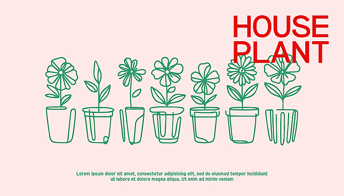 식물 화분 일러스트 텍스트 사람없음 라인아트 심플 단순화된 국내일러스트 AI파일 선 파일형식 벡터