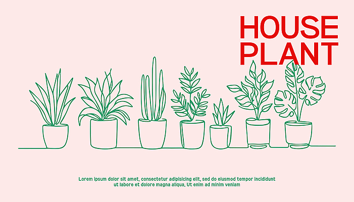 식물 화분 일러스트 텍스트 사람없음 라인아트 심플 단순화된 국내일러스트 AI파일 선 파일형식 벡터