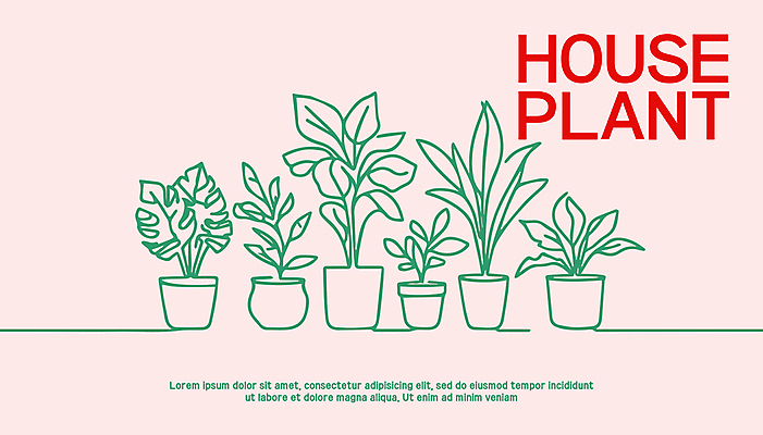 식물 화분 일러스트 텍스트 사람없음 라인아트 심플 단순화된 국내일러스트 AI파일 선 파일형식 벡터