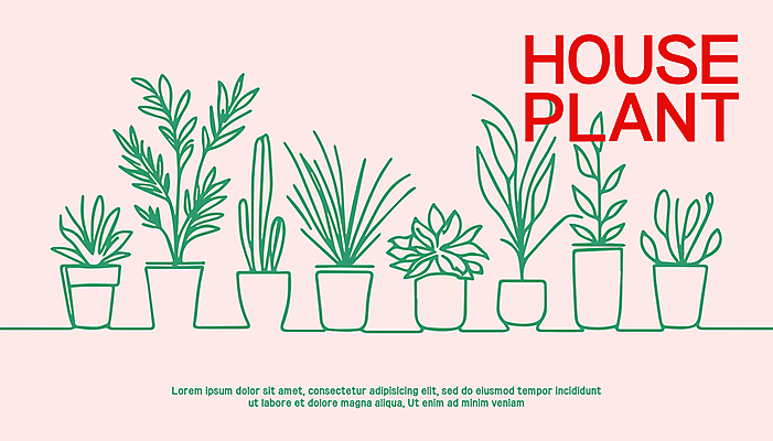 식물 화분 일러스트 텍스트 사람없음 라인아트 심플 단순화된 국내일러스트 AI파일 선 파일형식 벡터