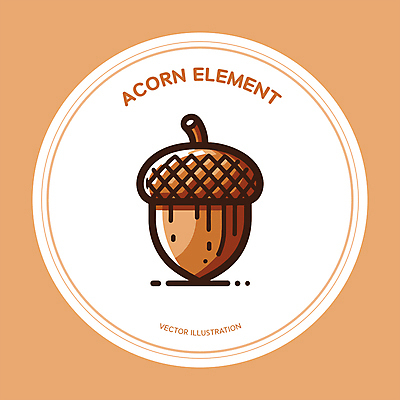 일러스트 사람없음 갈색 가을 원형 도토리 엘리먼트 국내일러스트 AI파일 도형 계절 컬러 견과류 파일형식 벡터