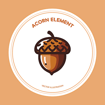일러스트 사람없음 갈색 가을 원형 도토리 엘리먼트 국내일러스트 AI파일 도형 계절 컬러 견과류 파일형식 벡터