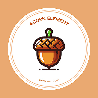 일러스트 사람없음 갈색 가을 원형 도토리 엘리먼트 국내일러스트 AI파일 도형 계절 컬러 견과류 파일형식 벡터