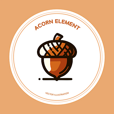 일러스트 사람없음 갈색 가을 원형 도토리 엘리먼트 국내일러스트 AI파일 도형 계절 컬러 견과류 파일형식 벡터
