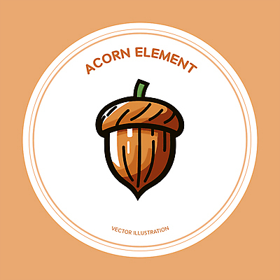 일러스트 사람없음 갈색 가을 원형 도토리 엘리먼트 국내일러스트 AI파일 도형 계절 컬러 견과류 파일형식 벡터