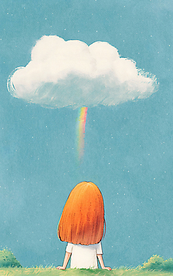 JPG 구름 여자 행복 어린이 하늘색 무지개 일러스트 자연 하늘 한명 미소 소녀 상반신 평화 기쁨 파스텔톤 소녀한명만 국내일러스트 AI일러스트 AI콘텐츠 자연요소 1 감정 컬러 컨셉 표정 사람 파란색 생태계 여자한명만 소녀만 파일형식