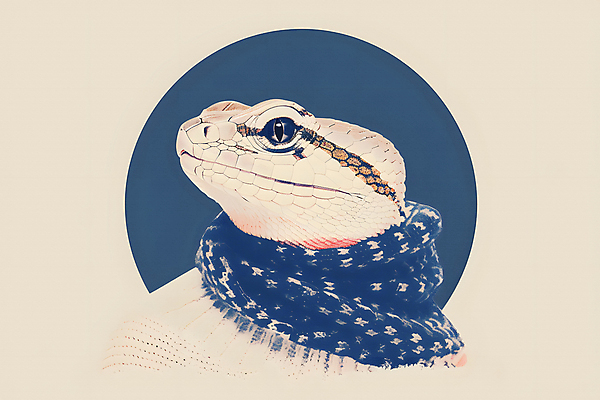 JPG 패션 일러스트 사람없음 파란색 원형 뱀 터틀넥 국내일러스트 푸른뱀 AI일러스트 AI콘텐츠 도형 컬러 파충류 스웨터 파일형식