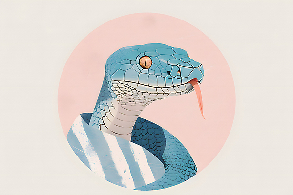 JPG 패션 일러스트 사람없음 파란색 원형 뱀 스웨터 국내일러스트 푸른뱀 AI일러스트 AI콘텐츠 도형 컬러 상의 파충류 파일형식