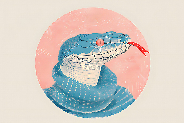 JPG 패션 일러스트 사람없음 파란색 원형 뱀 터틀넥 국내일러스트 푸른뱀 AI일러스트 AI콘텐츠 도형 컬러 파충류 스웨터 파일형식