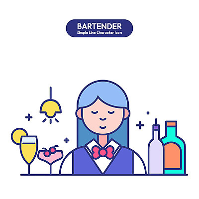 여자 인물캐릭터 일러스트 술병 조명 주류 직업캐릭터 한명 미소 상반신 성인 눈감음 칵테일 바 서비스업 칵테일잔 바텐더 단순화된 성인여자한명만 일러캐릭터 AI파일 직업 캐릭터 1 산업 음료 술잔 모션 병_용기 표정 사람 여자한명만 성인여자만 파일형식 벡터