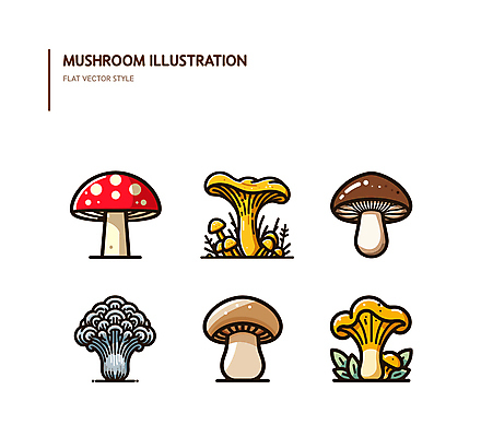 일러스트 사람없음 버섯 수확 식용버섯 팽이버섯 엘리먼트 국내일러스트 AI파일 농업 파일형식 벡터
