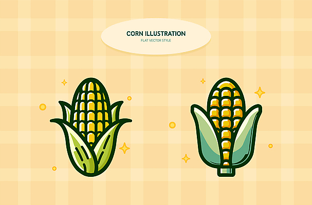 패턴 일러스트 그림자 옥수수 사람없음 반짝임 농작물 노란색 체크무늬 엘리먼트 국내일러스트 AI파일 컬러 무늬 농업 모션 곡류 파일형식 벡터