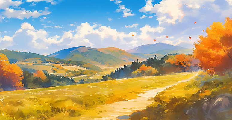 JPG 구름 단풍 낙엽 일러스트 하늘 단풍나무 휴가 산 풍경 사람없음 가을풍경 주황색 등산 트래킹 산책로 시골 가을여행 등산로 국내일러스트 AI일러스트 AI콘텐츠 자연요소 나무 길 컬러 여행 잎 레저 파일형식 가을_계절