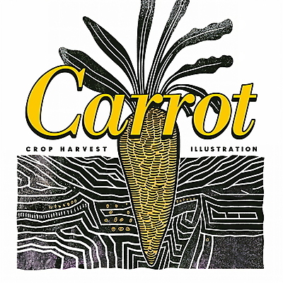 PSD 디자인 포스터 선 일러스트 사람없음 농작물 노란색 검은색 당근 가을 빈티지 국내일러스트 계절 컬러 컨셉 농업 뿌리채소 파일형식