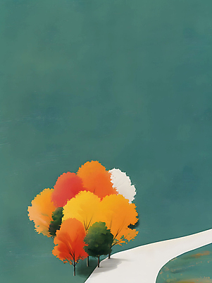 JPG 나무 길 단풍 일러스트 자연 사람없음 컬러풀 평화 가을 그림 카피스페이스 국내일러스트 AI일러스트 AI콘텐츠 식물 계절 컬러 컨셉 잎 공백 생태계 파일형식