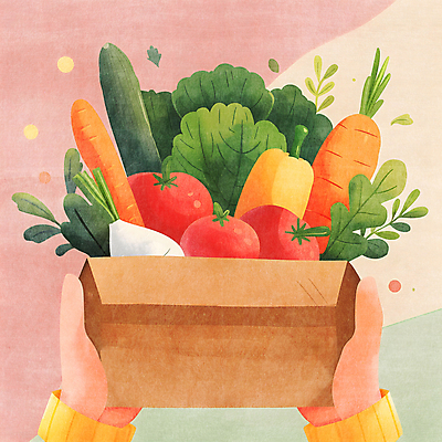 JPG 손 토마토 일러스트 오이 파프리카 들기 신체부위 농작물 상자 당근 신선 배송 시금치 국내일러스트 AI일러스트 AI콘텐츠 농업 채소 모션 뿌리채소 사람 파일형식