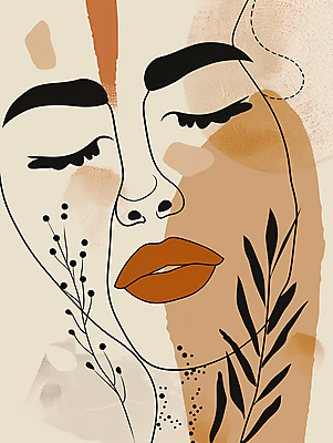 JPG 식물 여자 얼굴 잎 일러스트 한명 성인 갈색 눈감음 가을 빈티지 성인여자한명만 국내일러스트 AI일러스트 AI콘텐츠 1 계절 컬러 컨셉 모션 사람 신체부위 여자한명만 성인여자만 파일형식