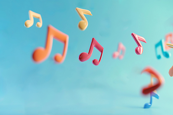 JPG 편집이미지 교육 음악 음표 사람없음 컬러풀 떠있는 즐거움 편집실사 AI컴퓨터그래픽 AI콘텐츠 기호 감정 컬러 모션 문화예술 CG 파일형식