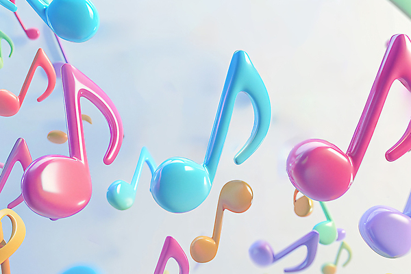 JPG 편집이미지 교육 음악 음표 사람없음 컬러풀 떠있는 즐거움 광 편집실사 AI컴퓨터그래픽 AI콘텐츠 기호 감정 컬러 모션 문화예술 CG 파일형식