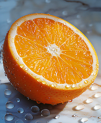 JPG 편집이미지 오렌지 단면 그림자 사람없음 햇빛 물방울 신선 과육 편집실사 AI포토 AI콘텐츠 과일 태양 CG 파일형식